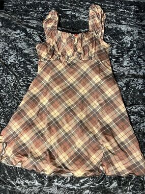 NWT Hot Topic Sweet Society Brown Plaid Dress